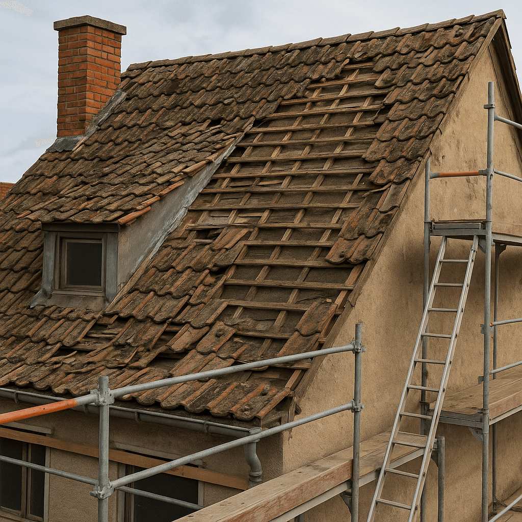 Steildach Reparaturen — Vorher